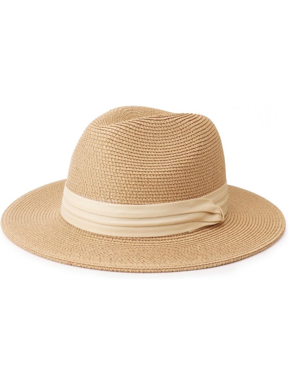 Women's Oatmeal Wide Brim Fedora Beach Straw Roll up Summer Beach Panama Sun Hat